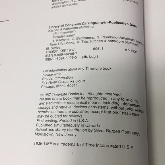 TIME Life Books Kitchen & Bathroom Plumbing Hardcover 1987 - Picture 4 of 7